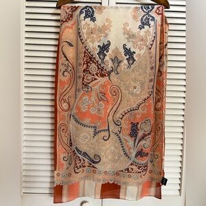 Vintage Lancetti Floral Motif Scarf.